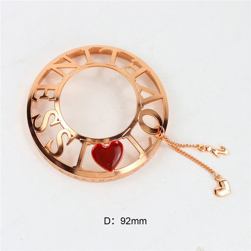 D:92mm metal zinc rose gold candle topper for candle jar