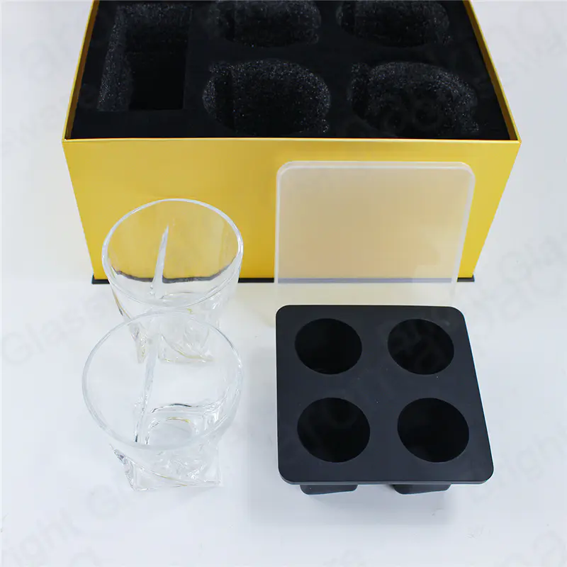 Vaso de cristal de alta calidad whisky vaso de regalo set con caja de embalaje