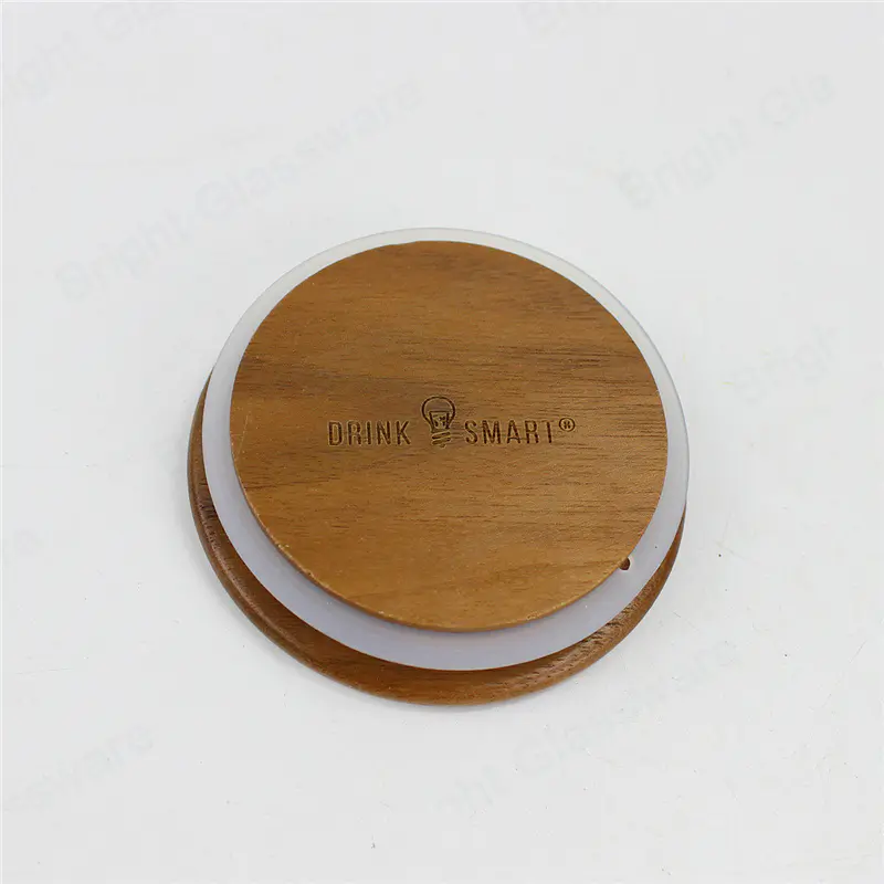 eco-friendly renewable rubber wood candle lid  
