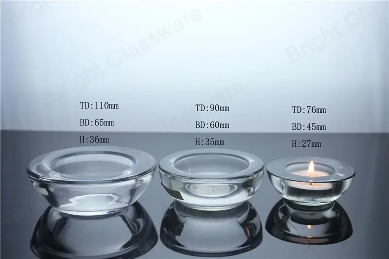 Clear thick glass tealight holders