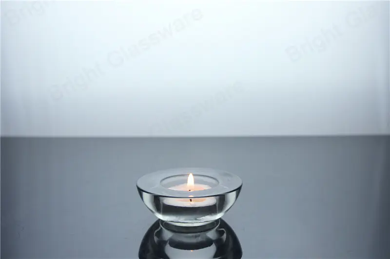 Porte-lampe à thé en verre épais transparent