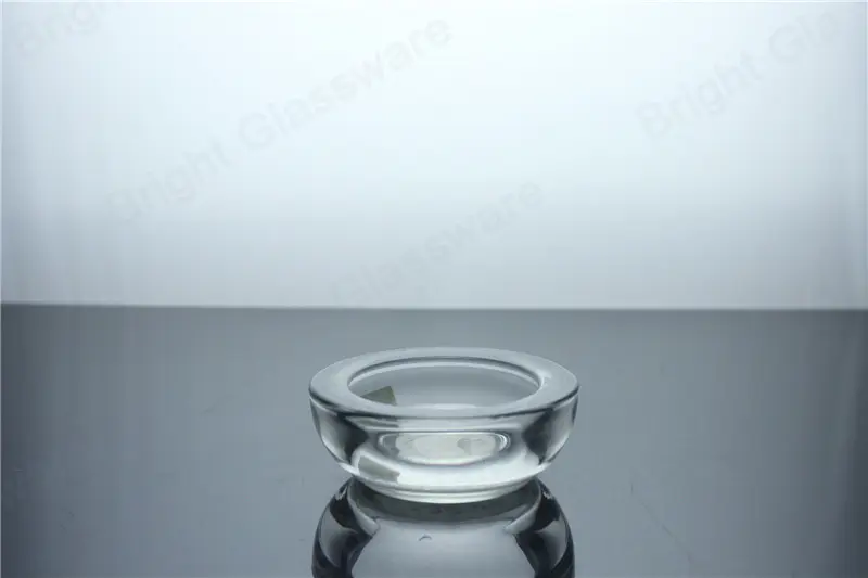 Soportes de luz de té de vidrio grueso transparente