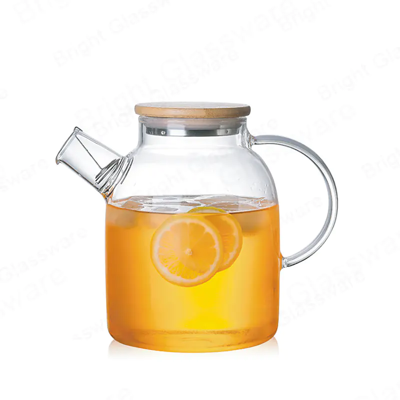 1500ml heat resistant glass pitcher high borosilicate glass teapot stovetop with lid