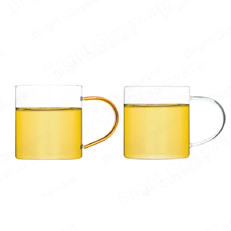 350ml high borosilicate glass tea cups coffee mugs with handle