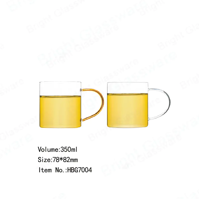 350ml de haut borosilicate tasses à thé en verre avec poignée