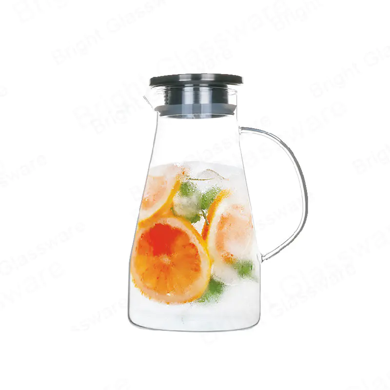 1400ml硼硅酸盐玻璃罐，带盖，用于自制果汁饮料和冰茶