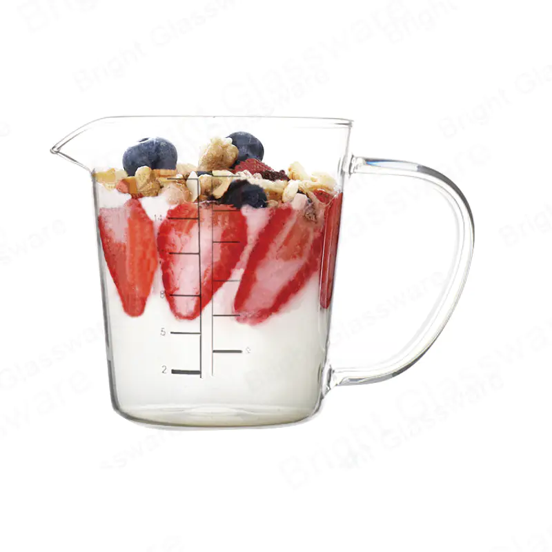 Tasse à mesurer en verre borosilicaté de qualité alimentaire de 500 ml de cuisine de qualité alimentaire avec bec verseur