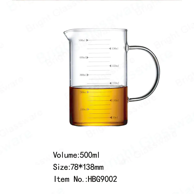 cylinder clear borosilicate heat resistant glass measuring cup
