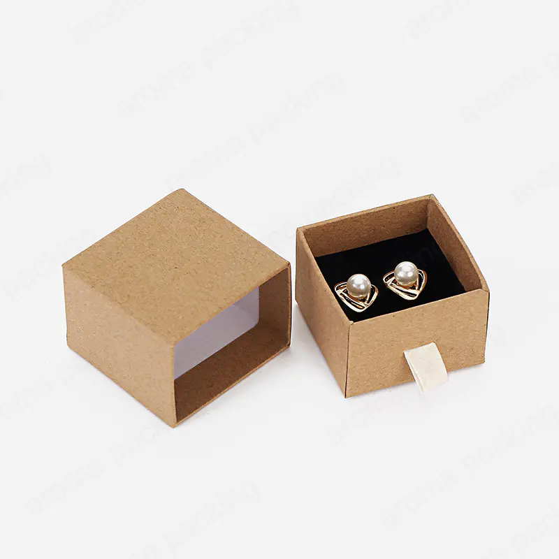 Нестандартный размер и цвет крафт-картона выдвижной ящик бумажная шкатулка для драгоценностей подарочная упаковка