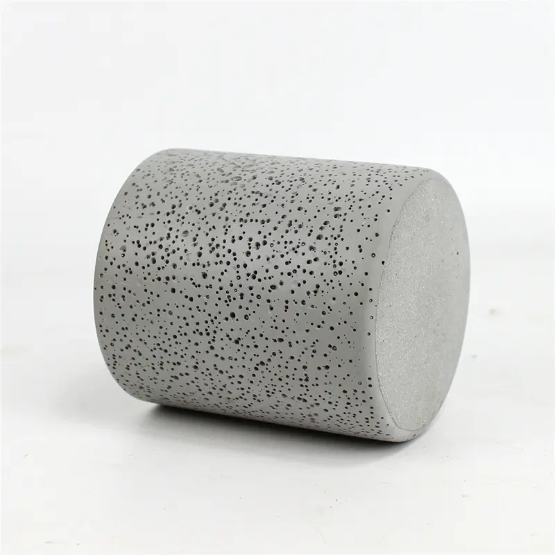 キャンドル作り用の斑点のあるデザインの厚いコンクリートキャンドルジャー