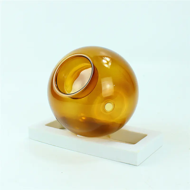 ボール型吹きガラスオイルランプタルトティーライトキャンドルホルダーガラスキャンドルメルトバーナー