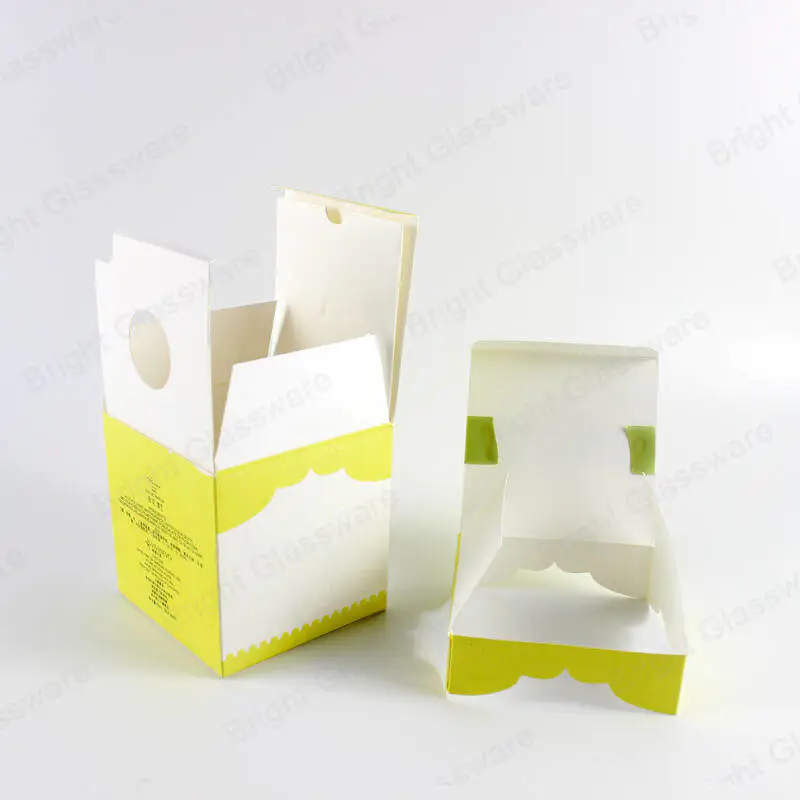 定制印刷徽标豪华多层设计蜡烛折叠盒礼品包装蜡烛罐