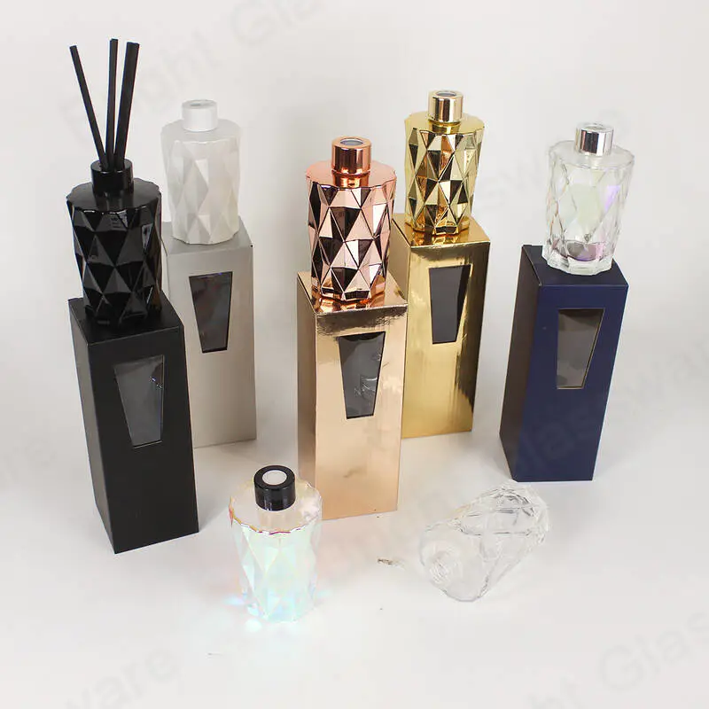 Eco-Friendly recycled foldable glass bottle reed diffuser corrugated gift box
