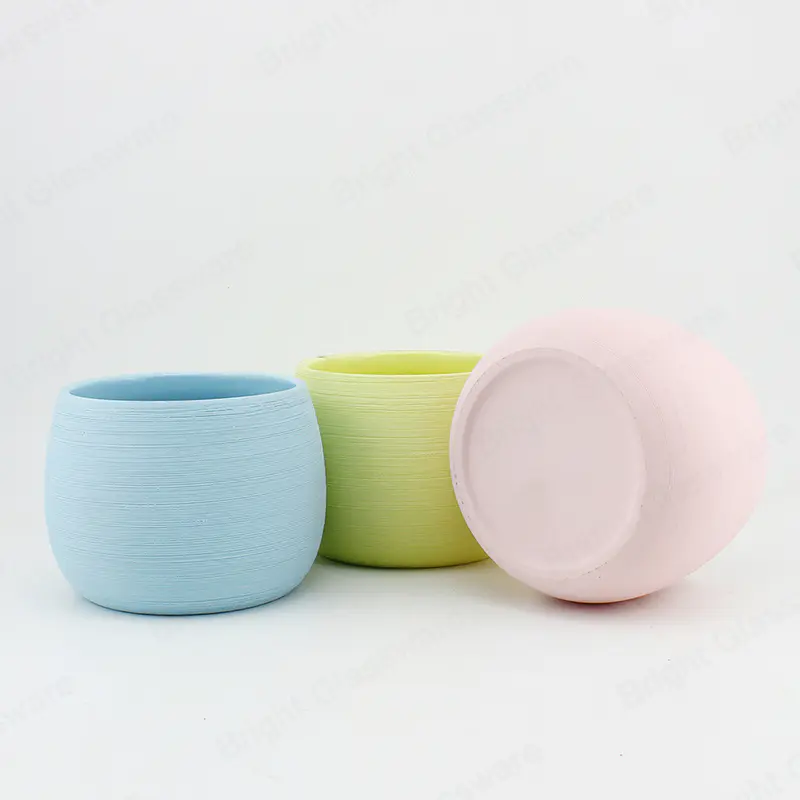 批发五颜六色的陶瓷蜡烛碗罐，用于制作蜡烛