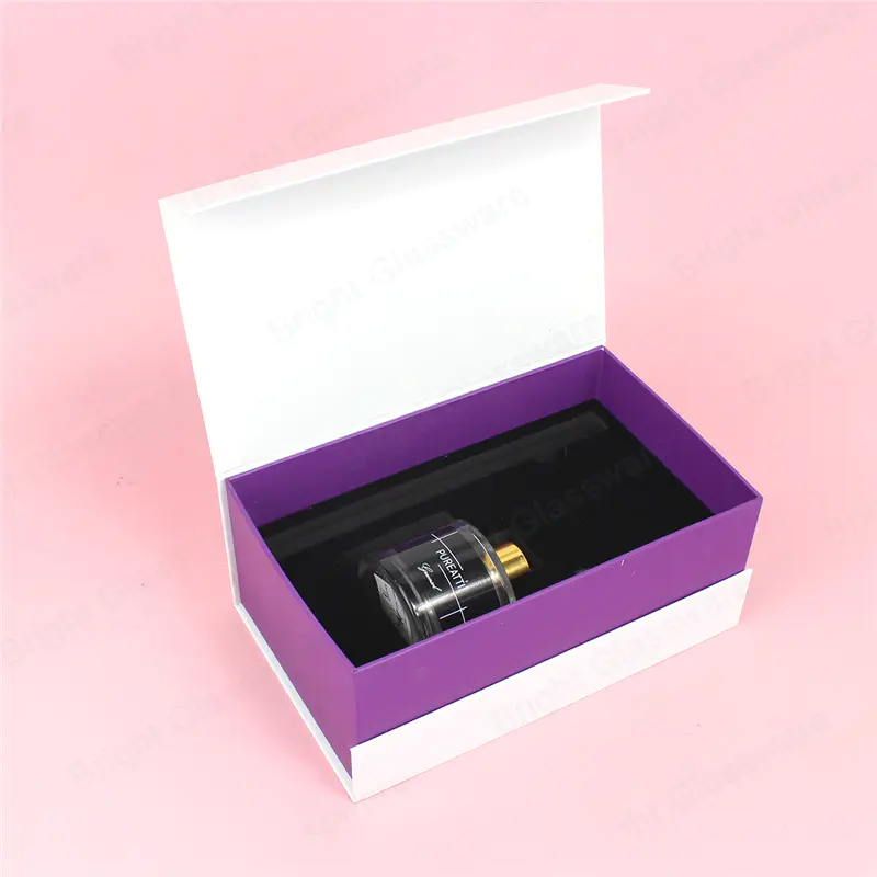 Boîte magnétique à diffuseur en carton rigide personnalisée avec couvercle supérieur en filet