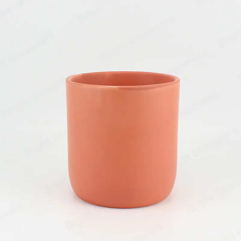 完成耐用的家居装饰粘土哑光陶瓷蜡烛罐