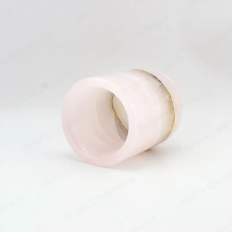 200ml Bougies vintage en marbre onyx rose pour la décoration de mariage