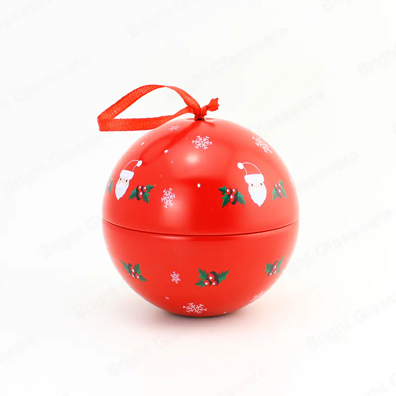 عالية الجودة الكرة شكل شعار مخصص المطبوعة هدية التعبئة والتغليف معدن القصدير مربع تخزين مخصص لهدية الحلوى
