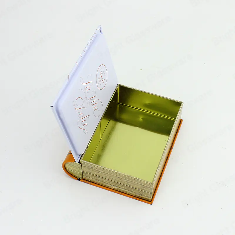 Форма рождественской книги Индивидуальная печать логотипа Металлические жестяные коробки для конфет