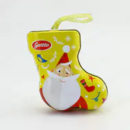 Christmas Shoes Shape Packaging Candy Tin Box for Gift