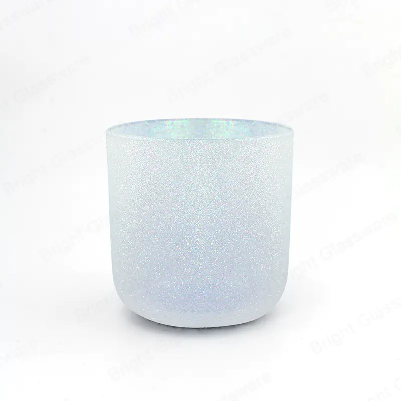 Wholesale Round Bottom Sand Colored Glass Jar for Candle