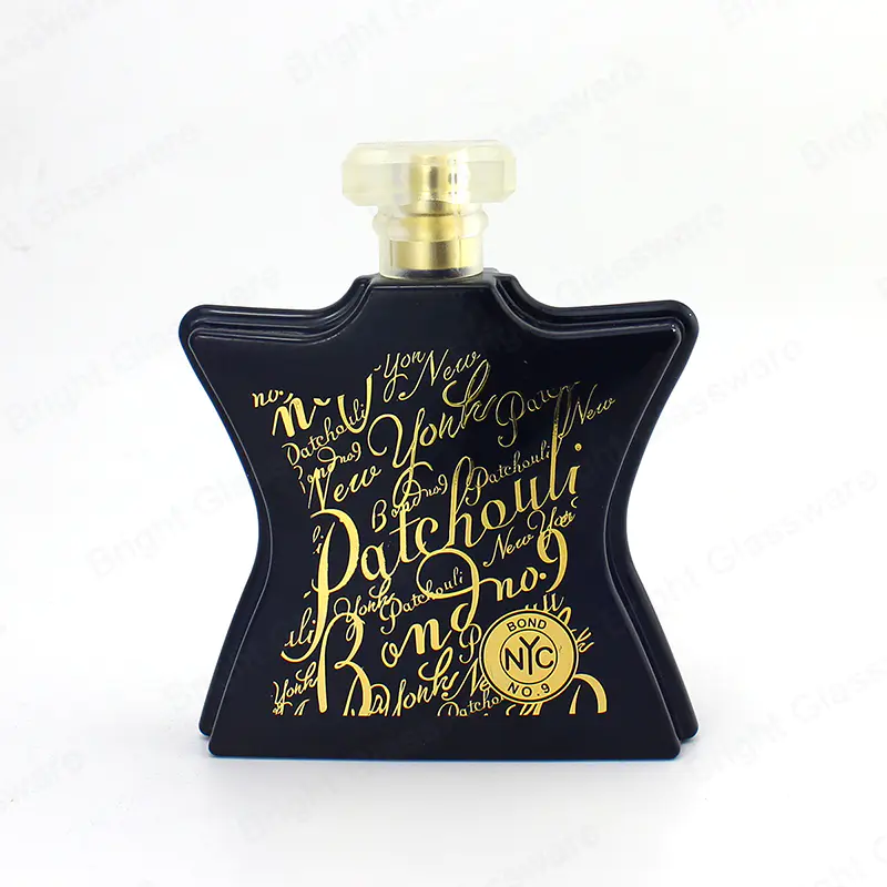 Luxury Hot Stamped Logo Spray Glass Perfume Bottle 100ml
