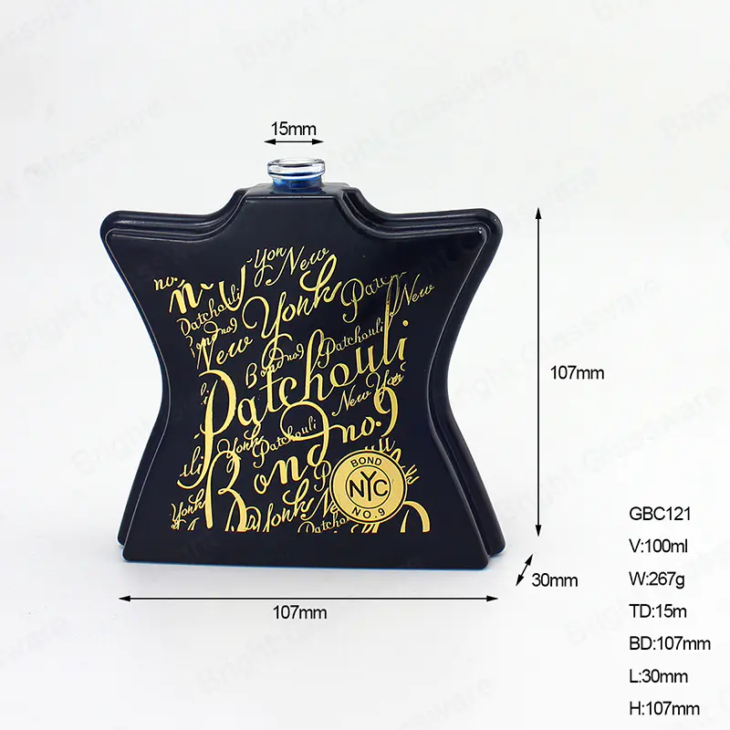 Роскошный горячий штампованный логотип Распылитель Стеклянный парфюмерный флакон 100мл