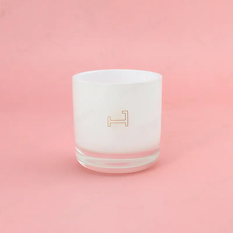 80ml白色圆底玻璃蜡烛罐
