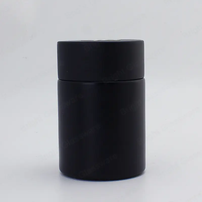 Difusor de botella de perfume de vidrio de cilindro negro