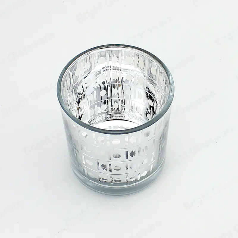 200 мл серебряные голографические стеклянные банки для свечей с гальваническим покрытием