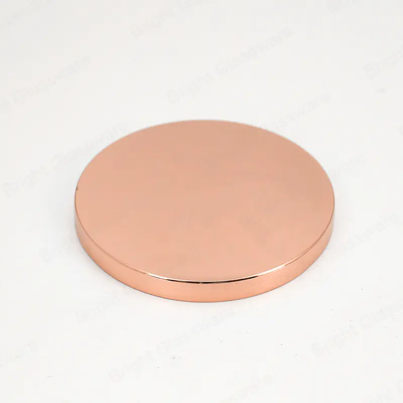 Wholesale zinc alloy candle lids rose gold color metal lids