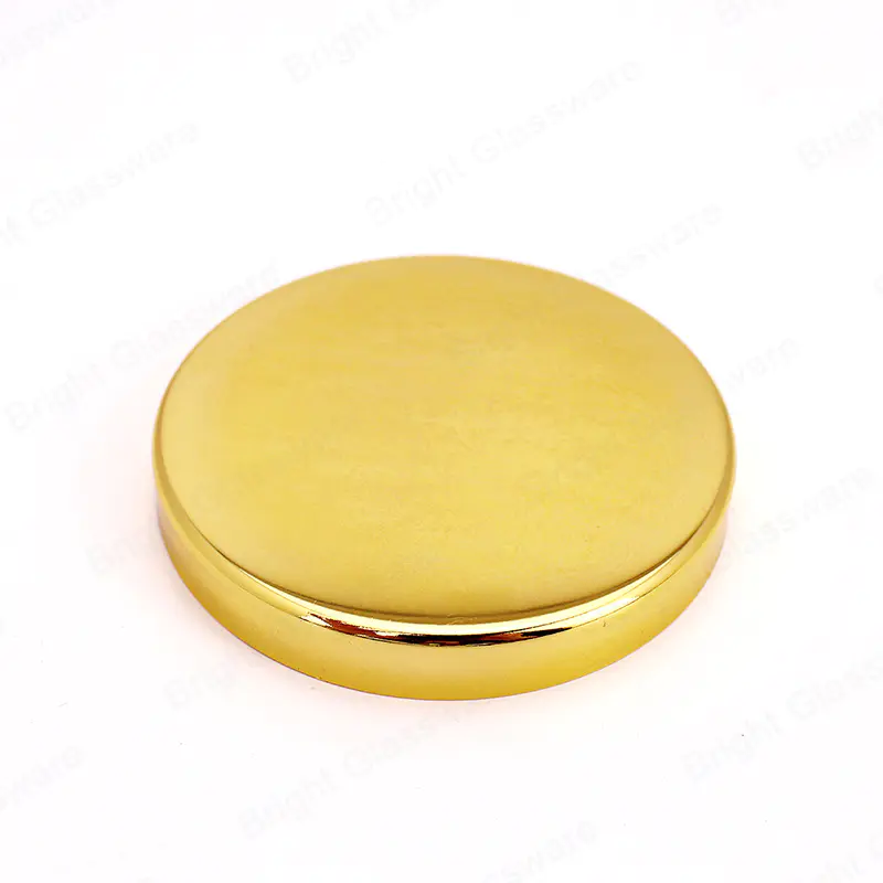 Custom size gold candle conatiner flat metal candle lid for candle jar
