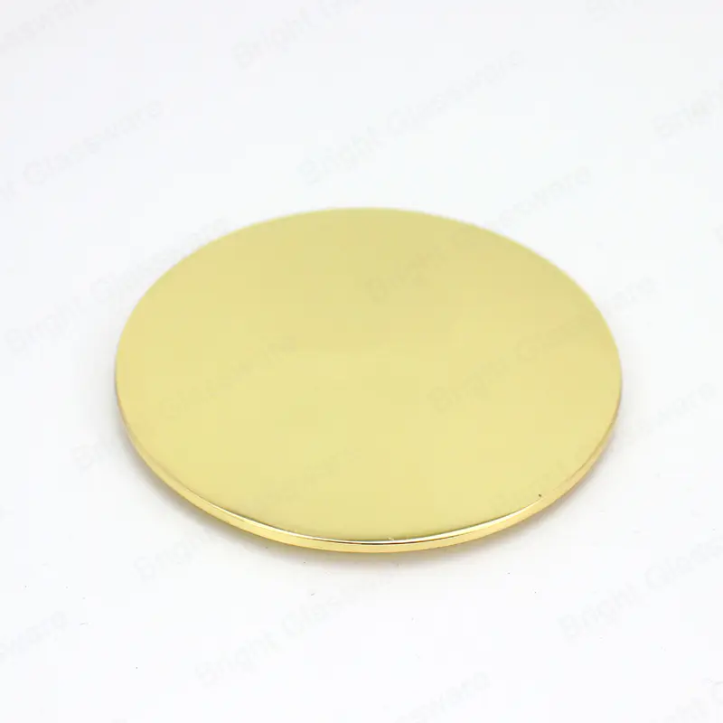 Luxury nice looking zinc alloy gold metal candle lid for candle jar