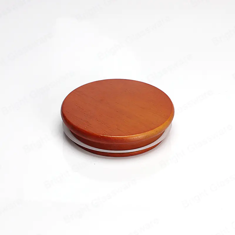 High quality custom round maple pine wooden candle lids for glass candle jars