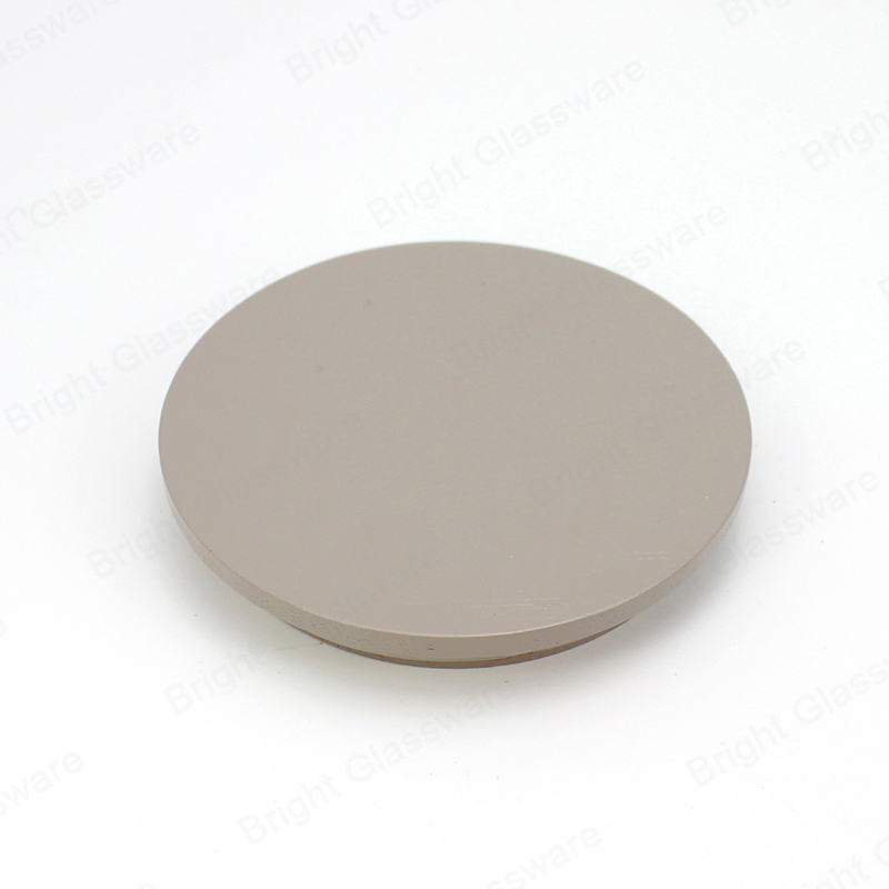 Wholesale custom round grey bamboo candle lids with silicone ring