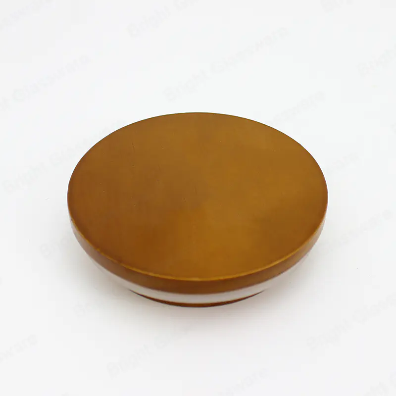 Tapas de velas de madera de goma marrón personalizadas con anillo de silicona