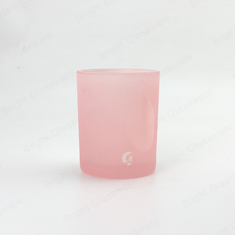 100ml frascos de velas de vidrio rosa esmerilado para hacer velas