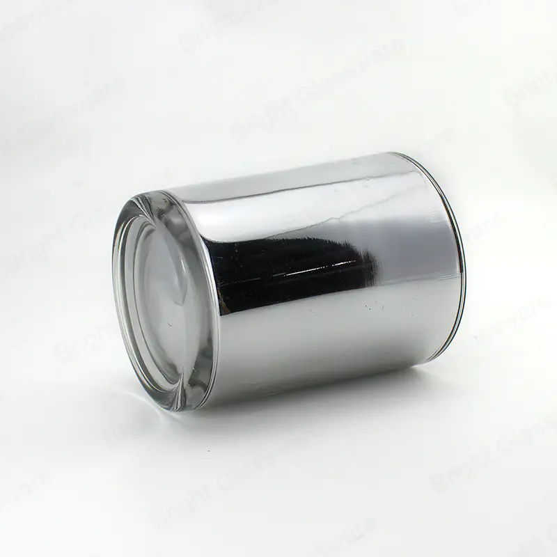 550ml空全息电镀银玻璃蜡烛罐
