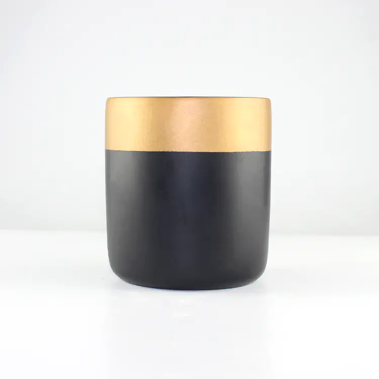 Индивидуальный дизайн матового золотого черного бетонного подсвечника
