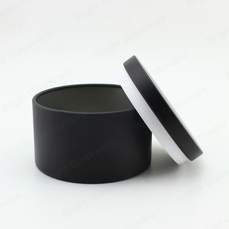 200ml Straight Side Portable Travel Black Tin Jar Empty Metal Candle Jars para fragancia doméstica