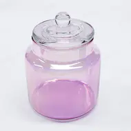Bulk Luxury Iridescent Plating Glass Jars with Multi Lid for Candle Making or Storage Food