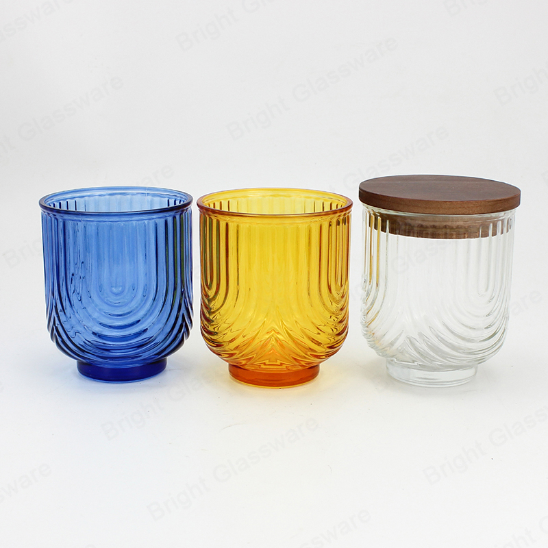 Fashion Modern Candle Glass Holders 240ml 8oz Round Shape Candle Vessels in Bulk