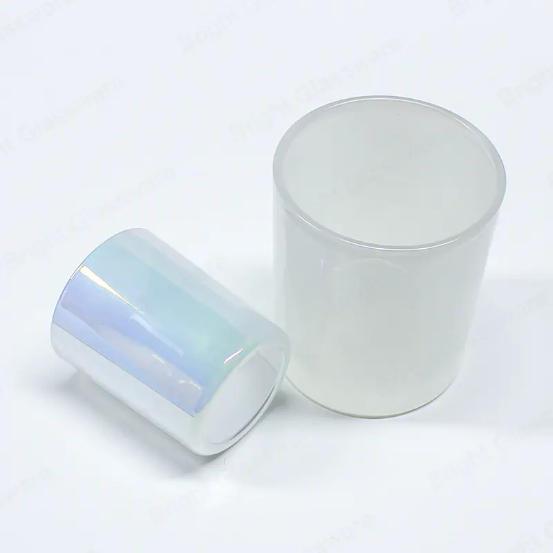 カラー空の広口容器ガラスキャンドルジャー電気めっきキャンドル容器バルク