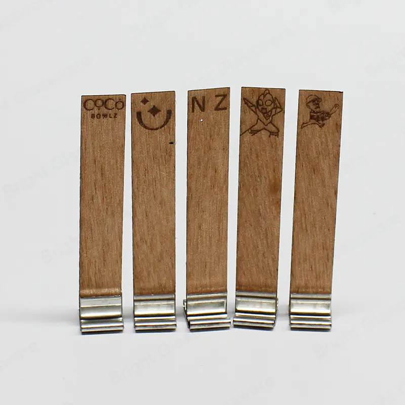 Загущенный экологически чистый пользовательский логотип Бездымные деревянные свечные фитили с железным стендом