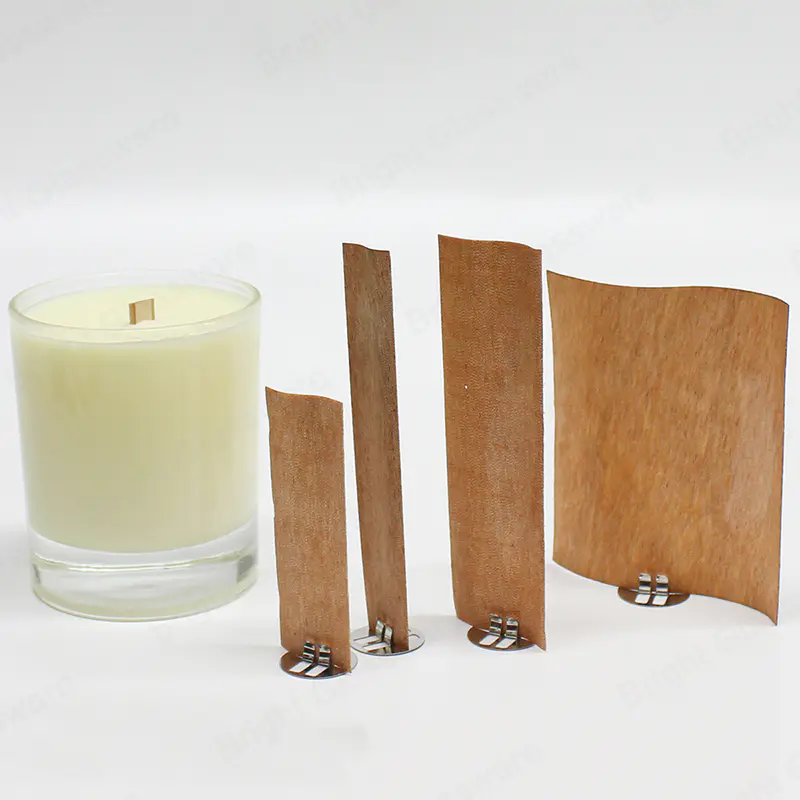Mechas de cera de núcleo de madera con soportes de anclaje de base metálica para la fabricación de velas hechas a mano
