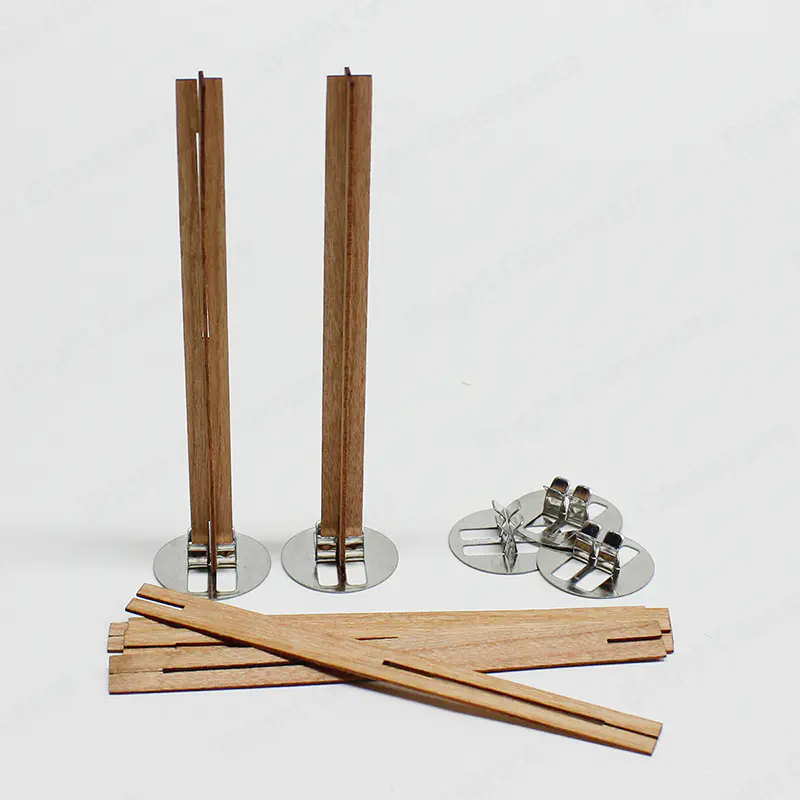 Mechas de velas de madera natural para hacer mechas de madera de vela de soja perfumada con vela