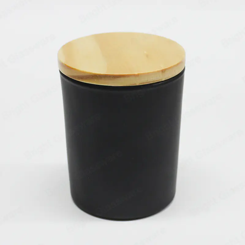 香薰豪华空黑色哑光玻璃蜡烛罐，用于蜡烛制作