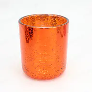 Galvanoplastia de fondo redondo nórdico Frasco de vela de vidrio dorado roto con tapa de silicona personalizada
