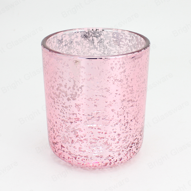 سخونة الفاخرة الوردي كامبريدج المتوسطة الهولوغرام الزجاج شمعة جرة مع غطاء مخصص