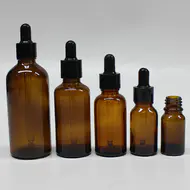 Transparent amber  glass bottle for essential oil